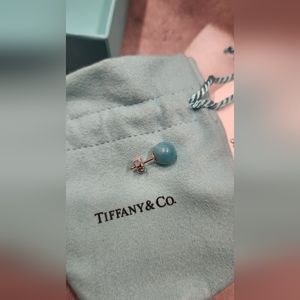 " Single" Tiffany and Co  Retired Paloma Picasso 6mm Amazonite stud earring.